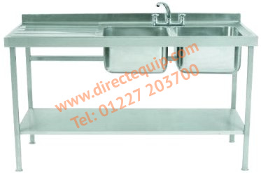 Stainless Steel Double Bowl Single Drainer Sink